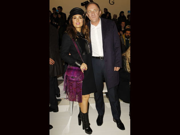 Fashion week Milan&nbsp;: Salma Hayek et Fran&ccedil;ois-Henri Pinault au d&eacute;fil&eacute; Gucci