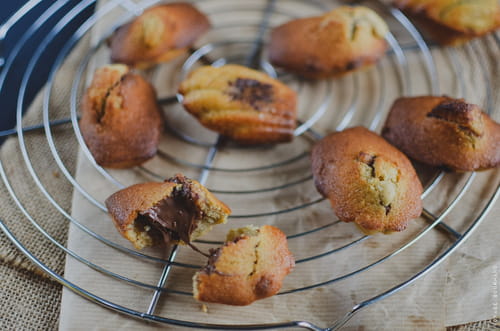Madeleines à la noix de coco, coeur fondant au chocolat