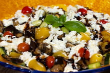 Salade d'aubergines rôties, tomates cerises et mozarella : Etape 1