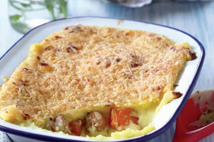 Recette de Gratin parmentier aux Knacki ® et légumes