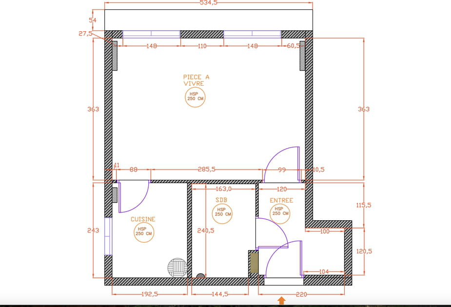 Le plan avant travaux