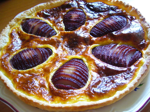 Tarte aux poires au vin