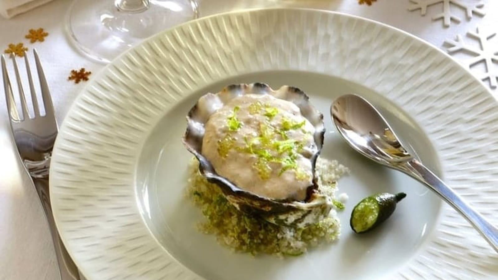 Ecume d'huîtres au citron caviar