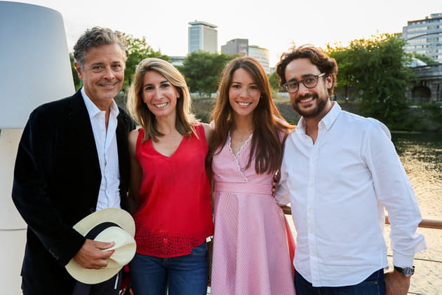 Caroline Delage, Thomas Hollande et sa femme Emilie Broussouloux