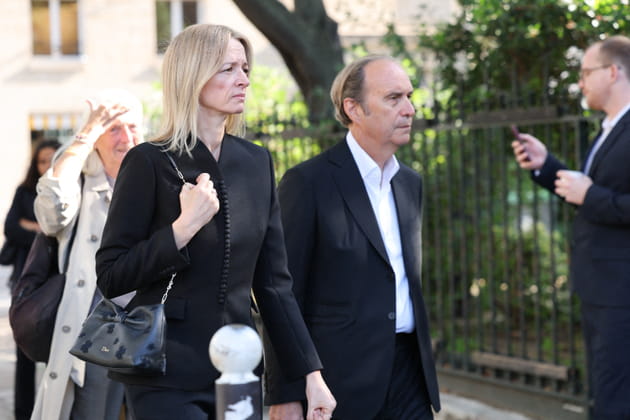 Xavier Niel et Delphine Arnault aux obs&egrave;ques de Nicolas Altmayer