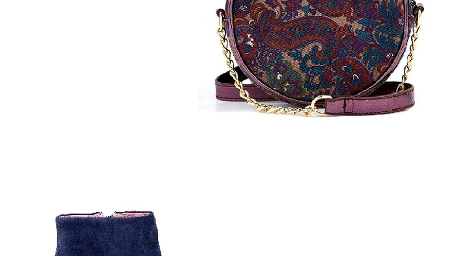 Sac rond Promod et boots Eram X Swarovski 