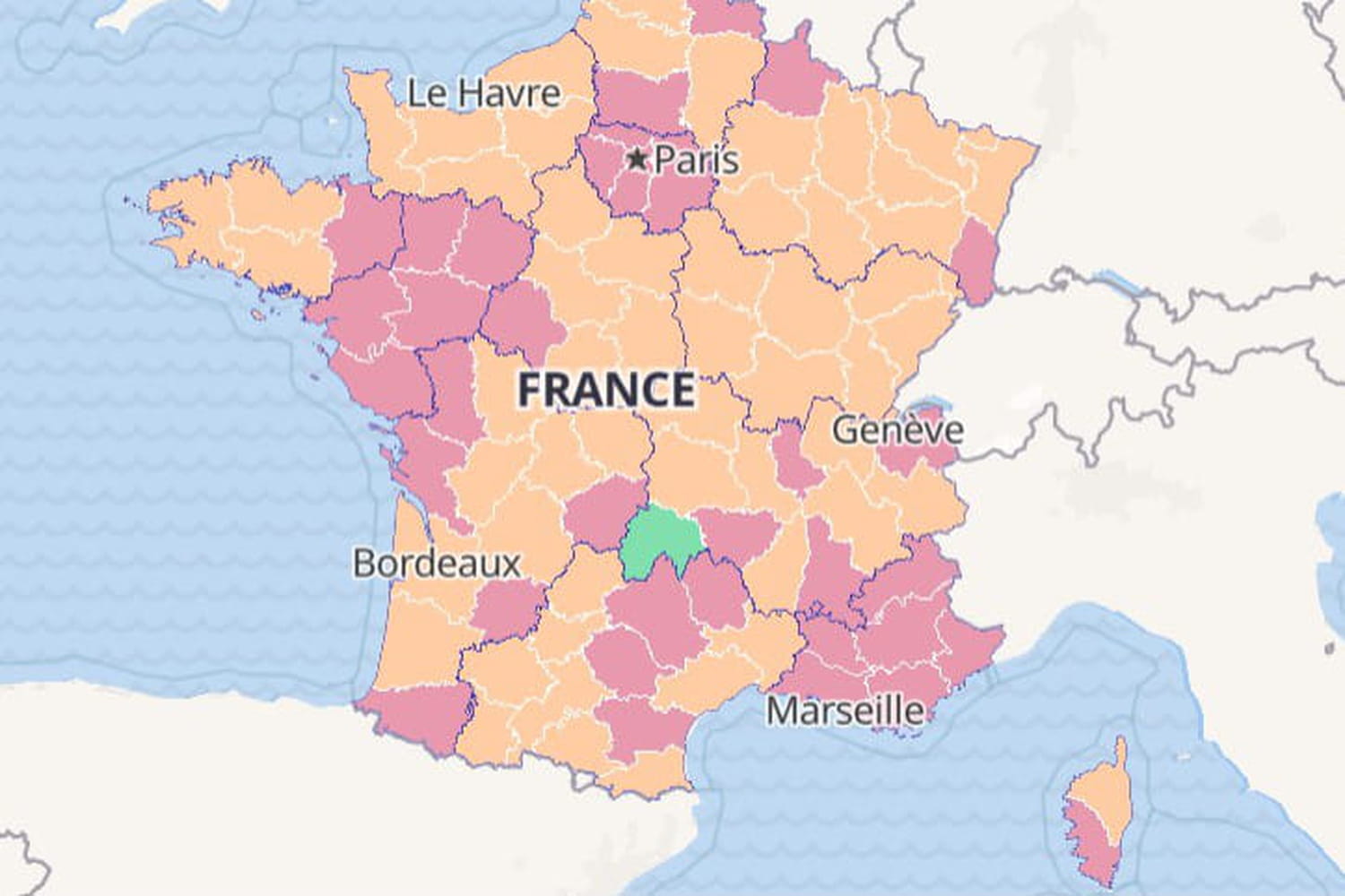 Carte Covid France : département, taux d'incidence, vaccination