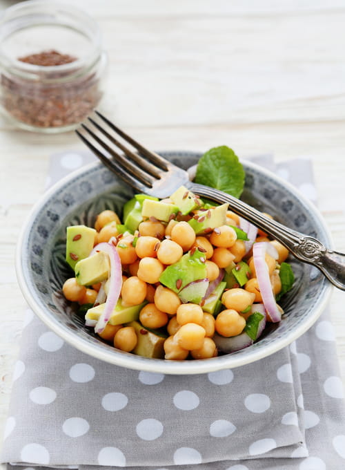 Salade d'avocats et de pois chiche
