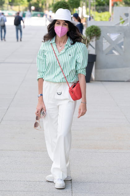 La chemise rayée Lacoste de Nolween Leroy