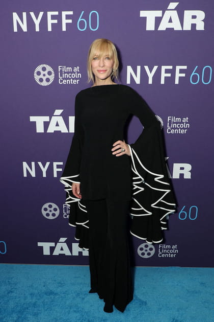 Cate Blanchett en robe longue noire à manches volantées XXL Proenza Schouler
