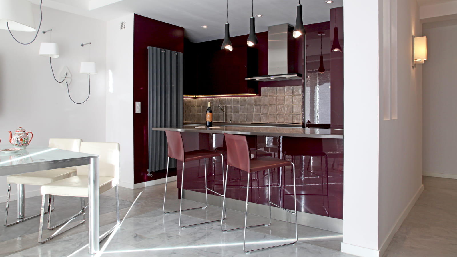 Cuisine moderne aubergine