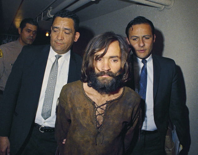 Charles Manson en 1969&nbsp;apr&egrave;s l'assassinat de Sharon Tate