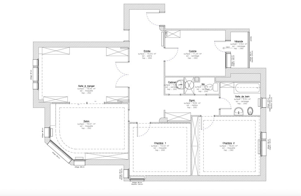 Le plan avant travaux