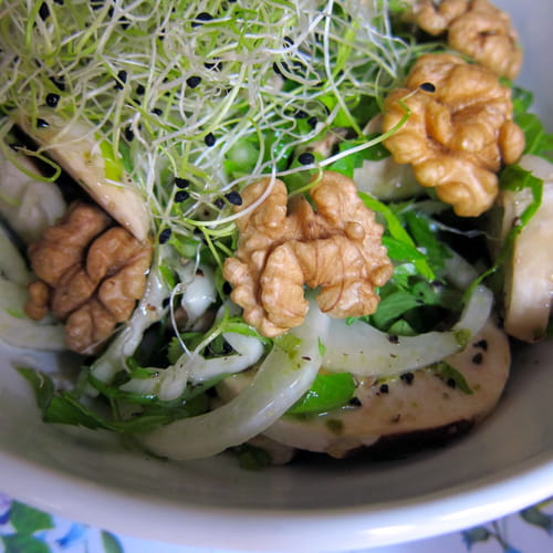 Salade hivernale avec une sauce au jus de pomme