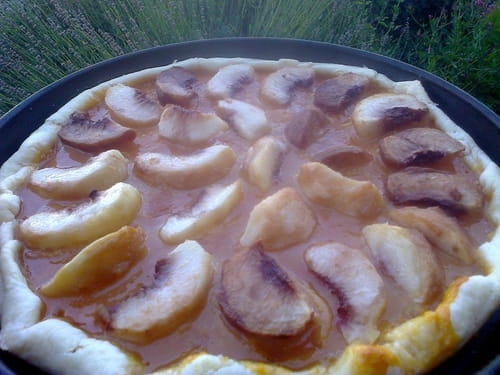 Tarte aux pêches et pamplemousse