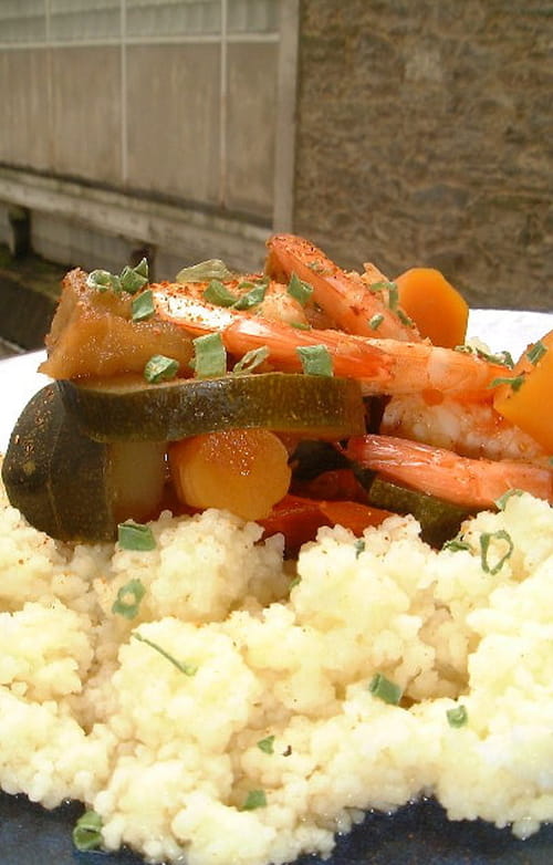 Couscous de crevettes aux légumes