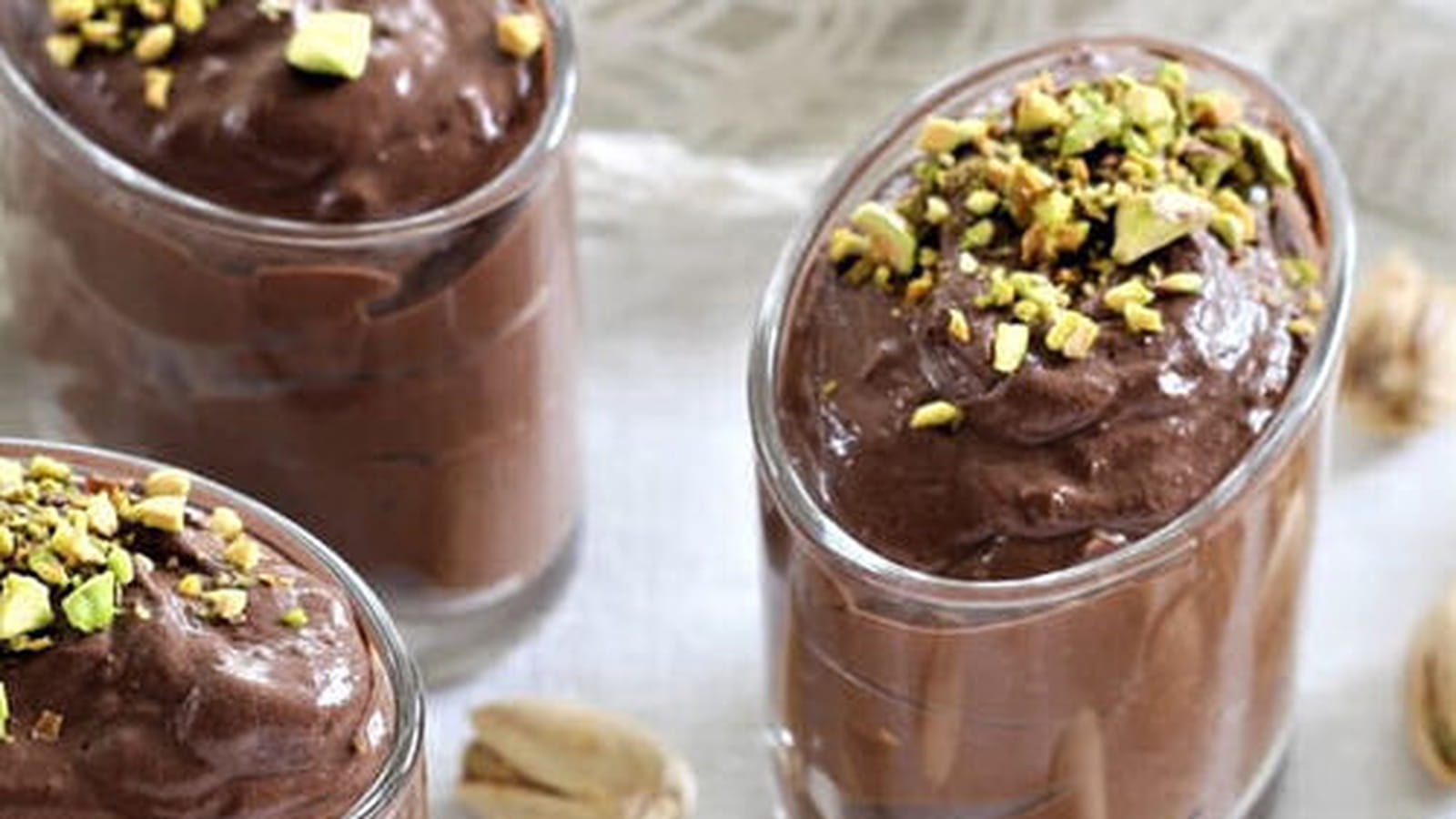 Mousse au chocolat vegan aux pistaches