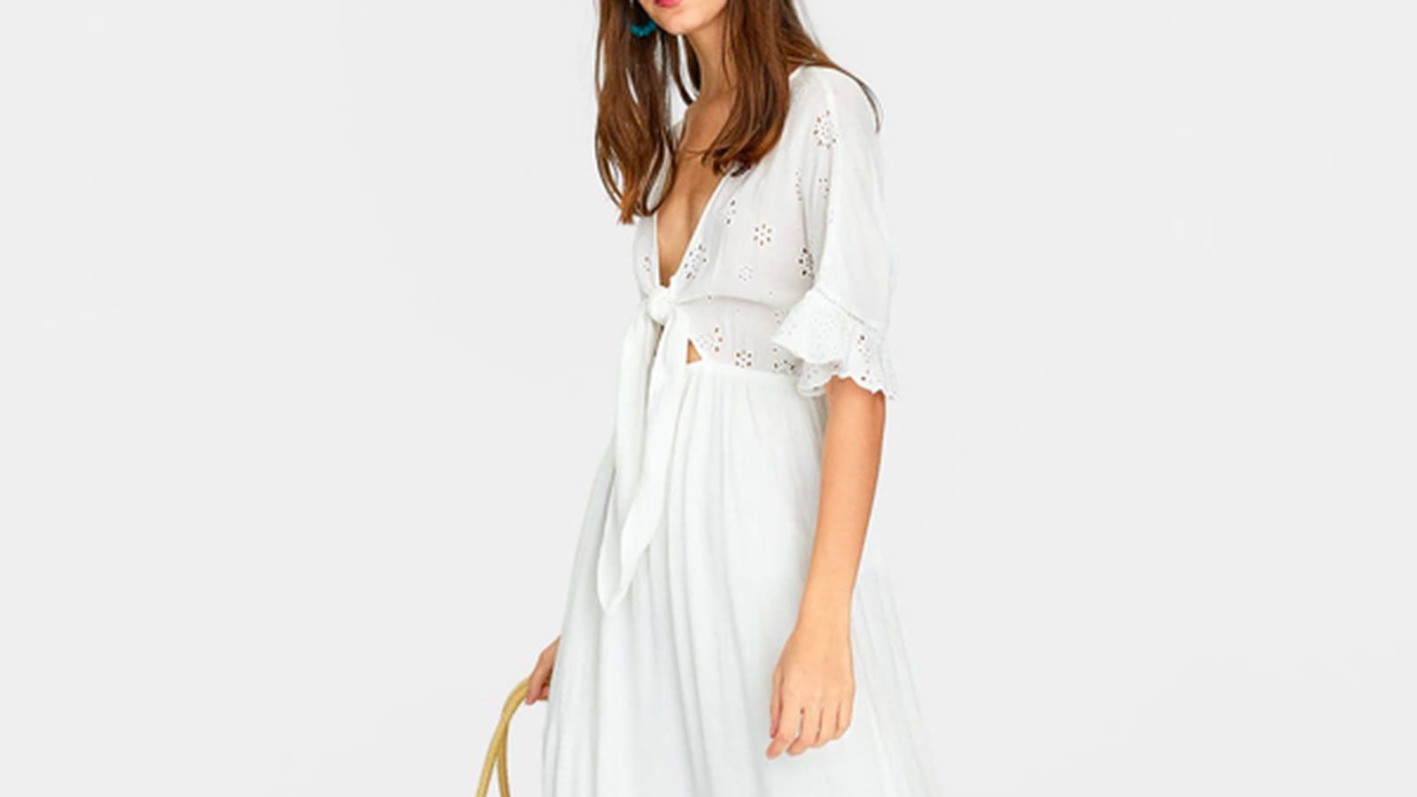 Robe blanche Stradivarius 