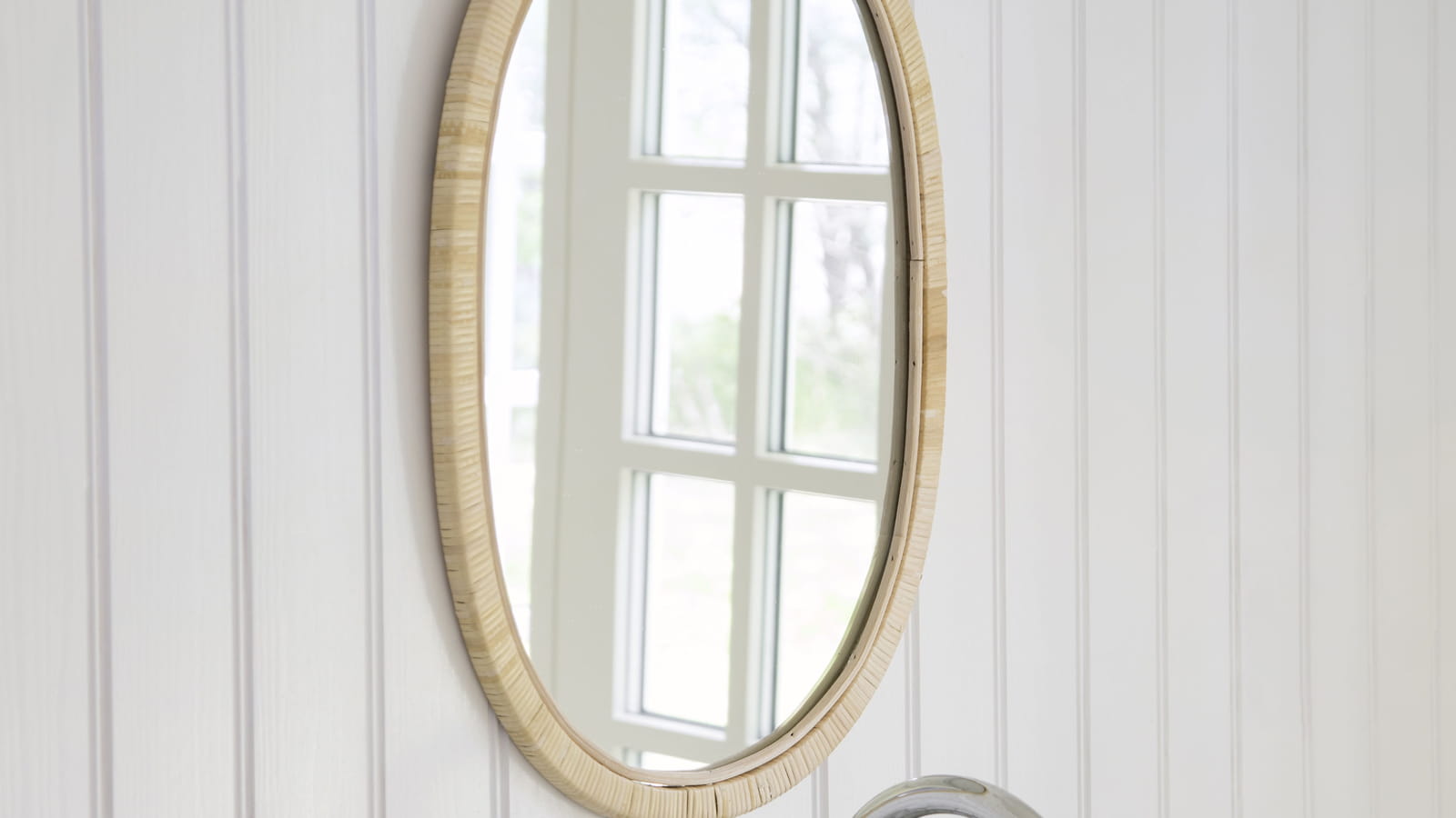 Miroir en rotin 