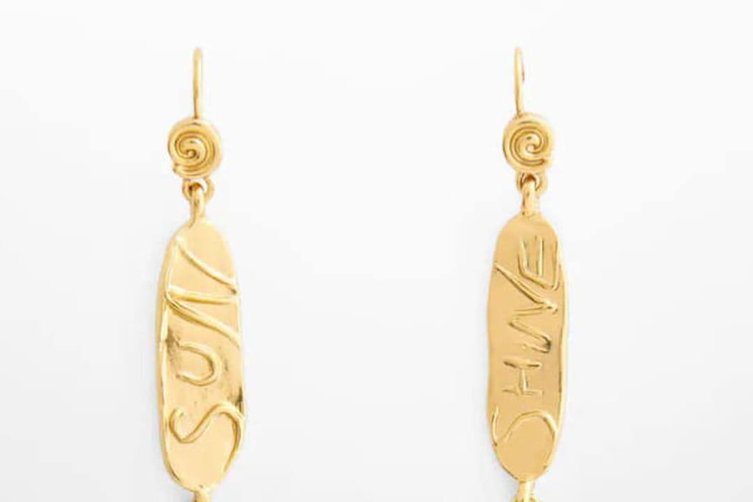 Boucles D'oreilles & Pendentif Créateur Skalli - Émail Rose - Style Bohème - Occasion Bon état