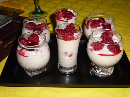 Mousse mascarpone banane-framboise