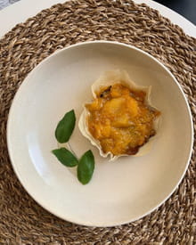 Bricks sucrées aux prunes jaunes et ganache chocolat : Etape 6