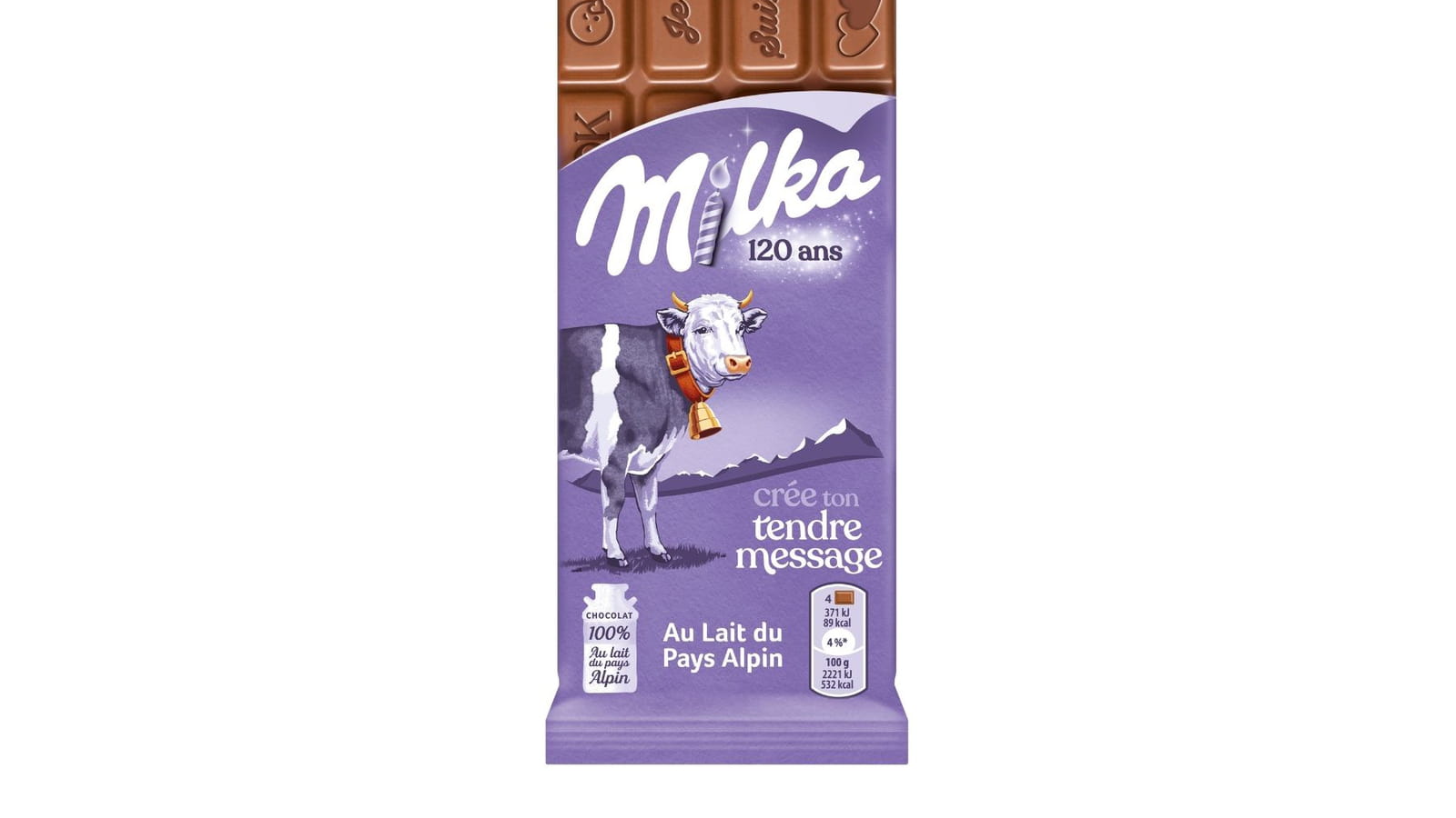 La tablette Milka à tendres messages