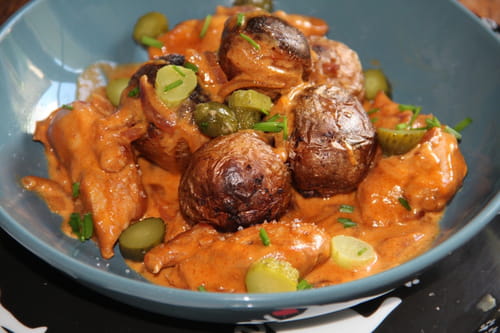 Noix de filets de dinde miel, paprika et cornichons