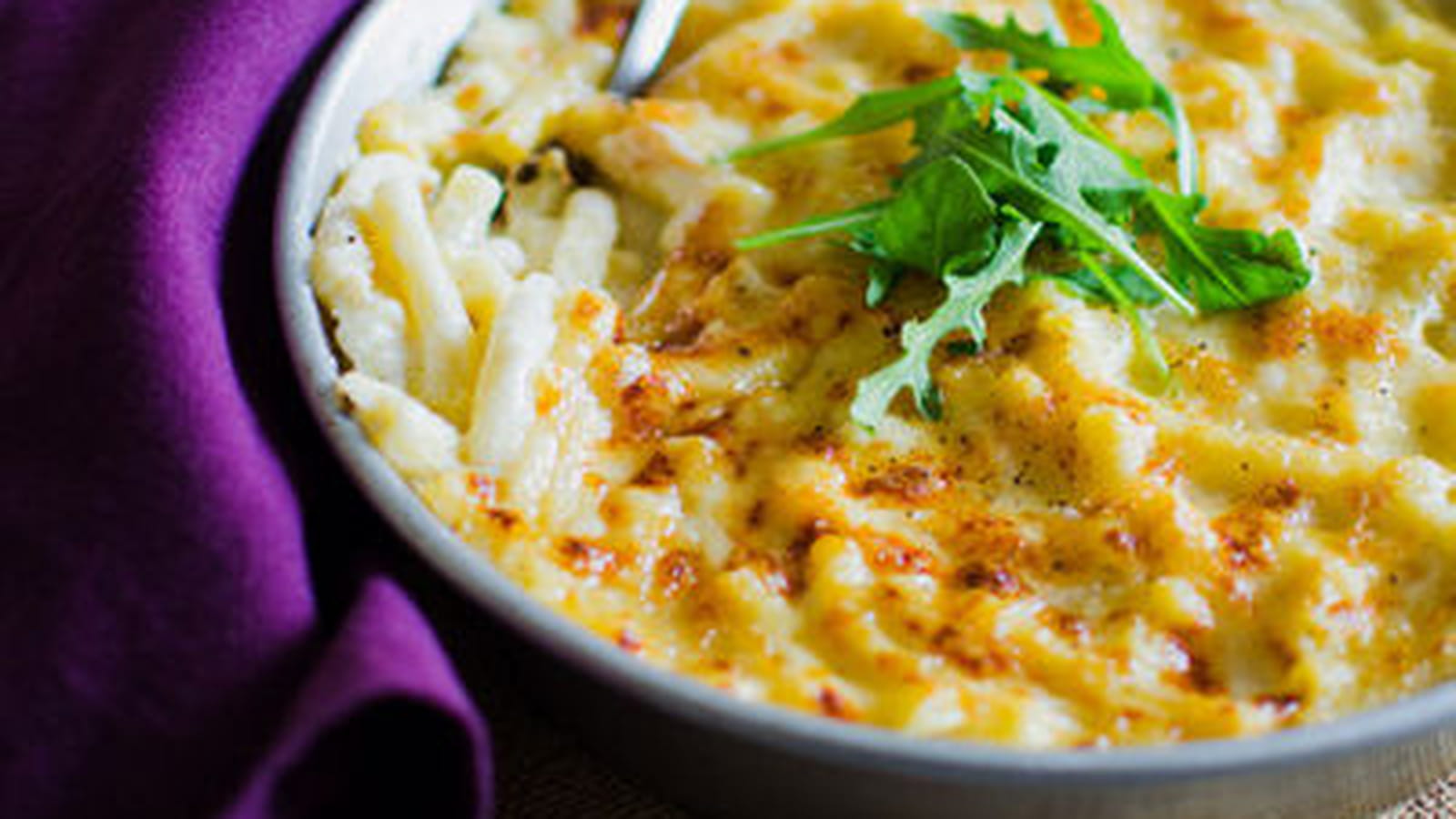 Gratin de macaronis aux trois fromages