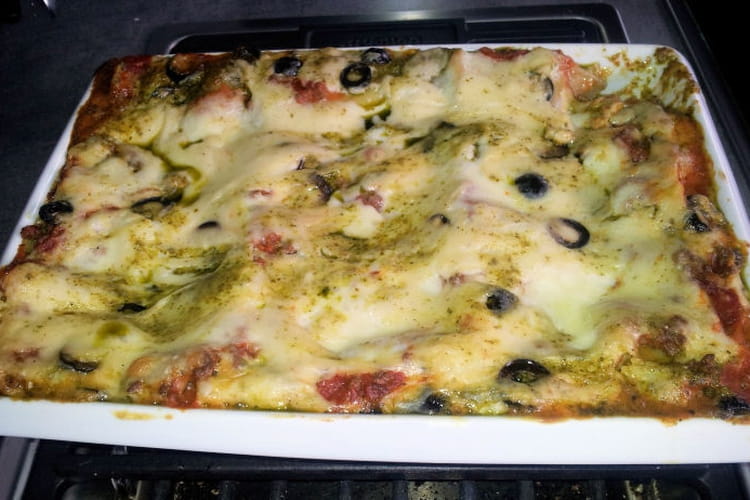 Recette de Lasagne bolognaise au pesto et mozarella