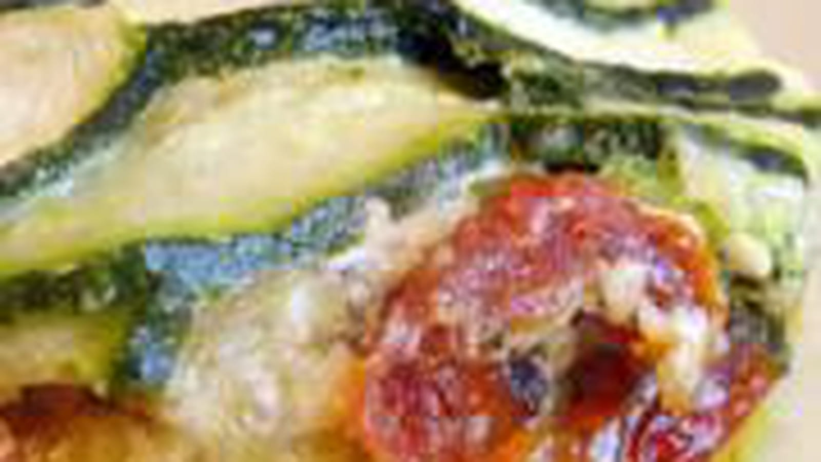 Polenta au pistou, tomates séchées et aux courgettes