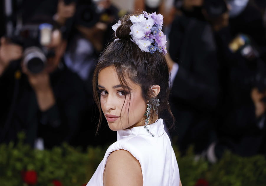 Le chignon et les fleurs dans les cheveux de Camila Cabello