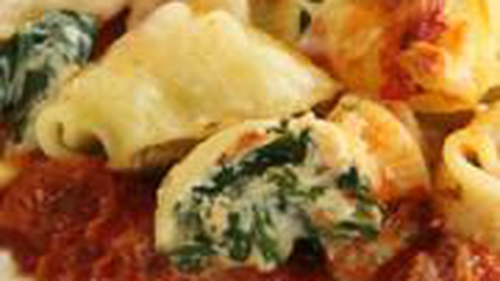 Gratin de pâtes farcies aux épinards