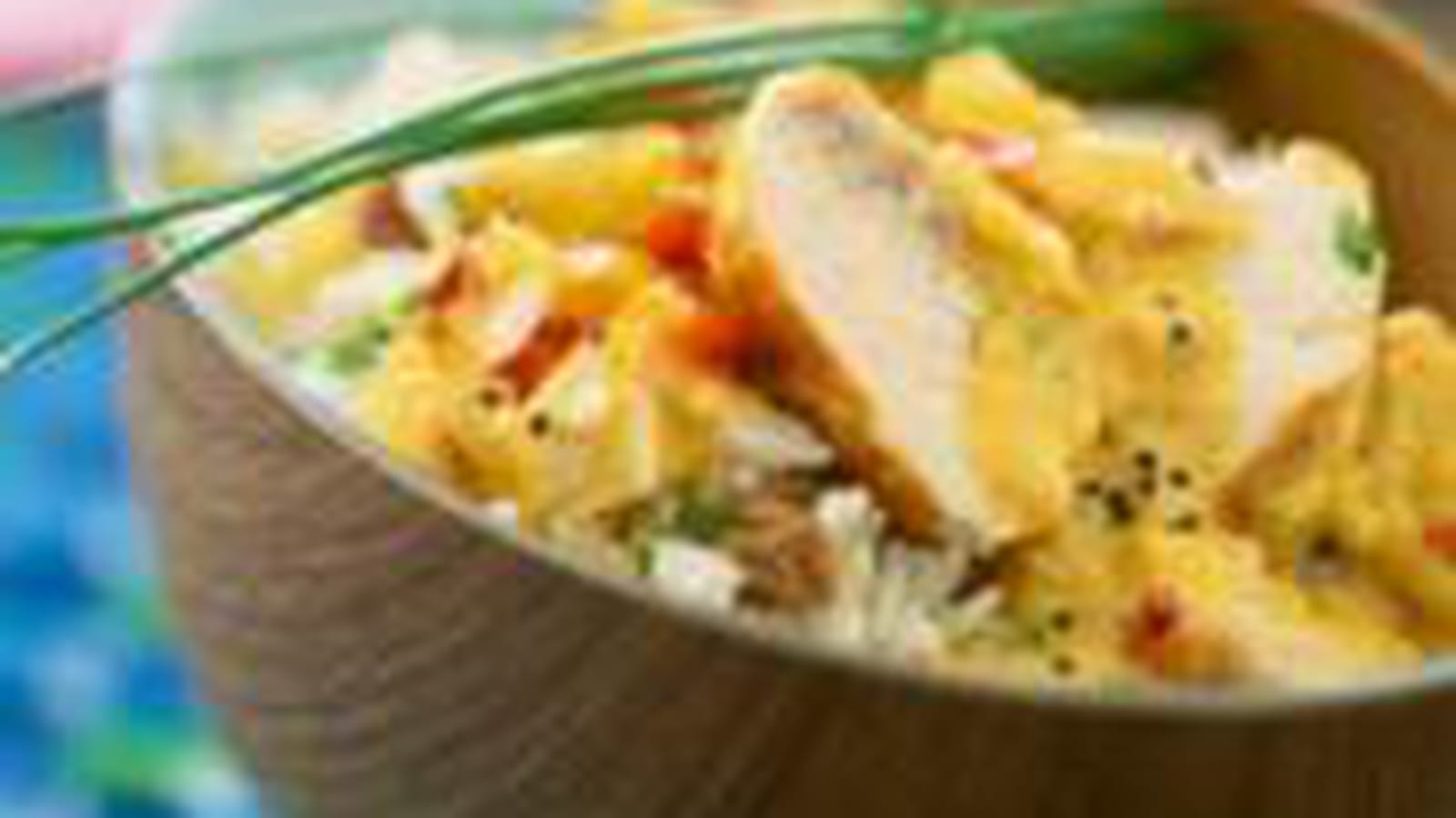 Curry de poulet au lait de coco et riz basmati