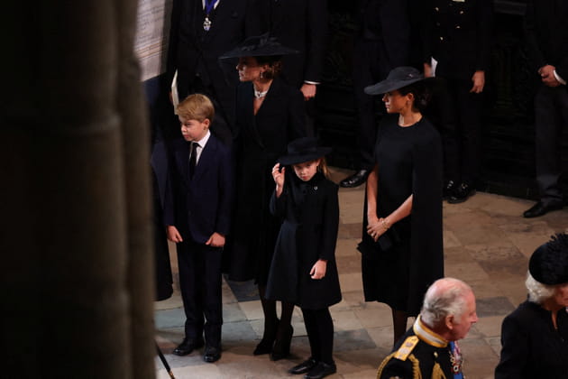 Princesse Charlotte et George - Fun&eacute;railles d'Elizabeth II &agrave; l'Abbaye de Westminster