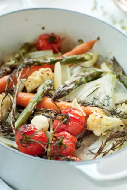 L&eacute;gumes au four aux fines herbes et &agrave; la cr&egrave;me