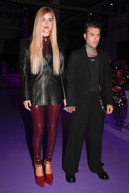 Chiara Ferragni et Fedez au défilé Versace