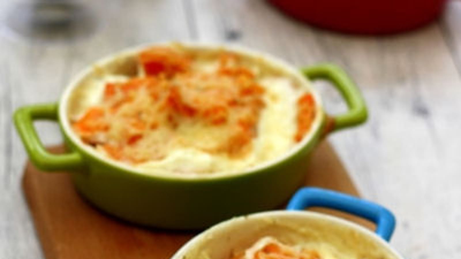 Gratin de patates douce à l'ail et gingembre