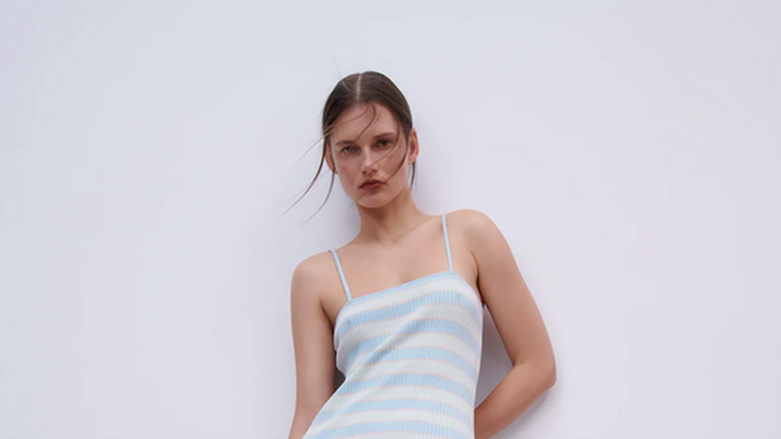 Robe en maille à rayures 