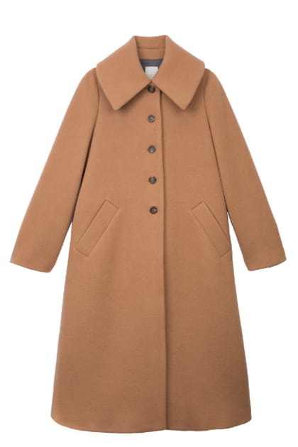 Manteau cognac oversize en trap&egrave;ze