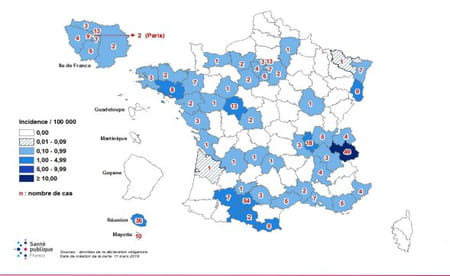 carte rougeole france