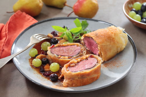 Magret de canard en feuilles de brick façon Pastilla