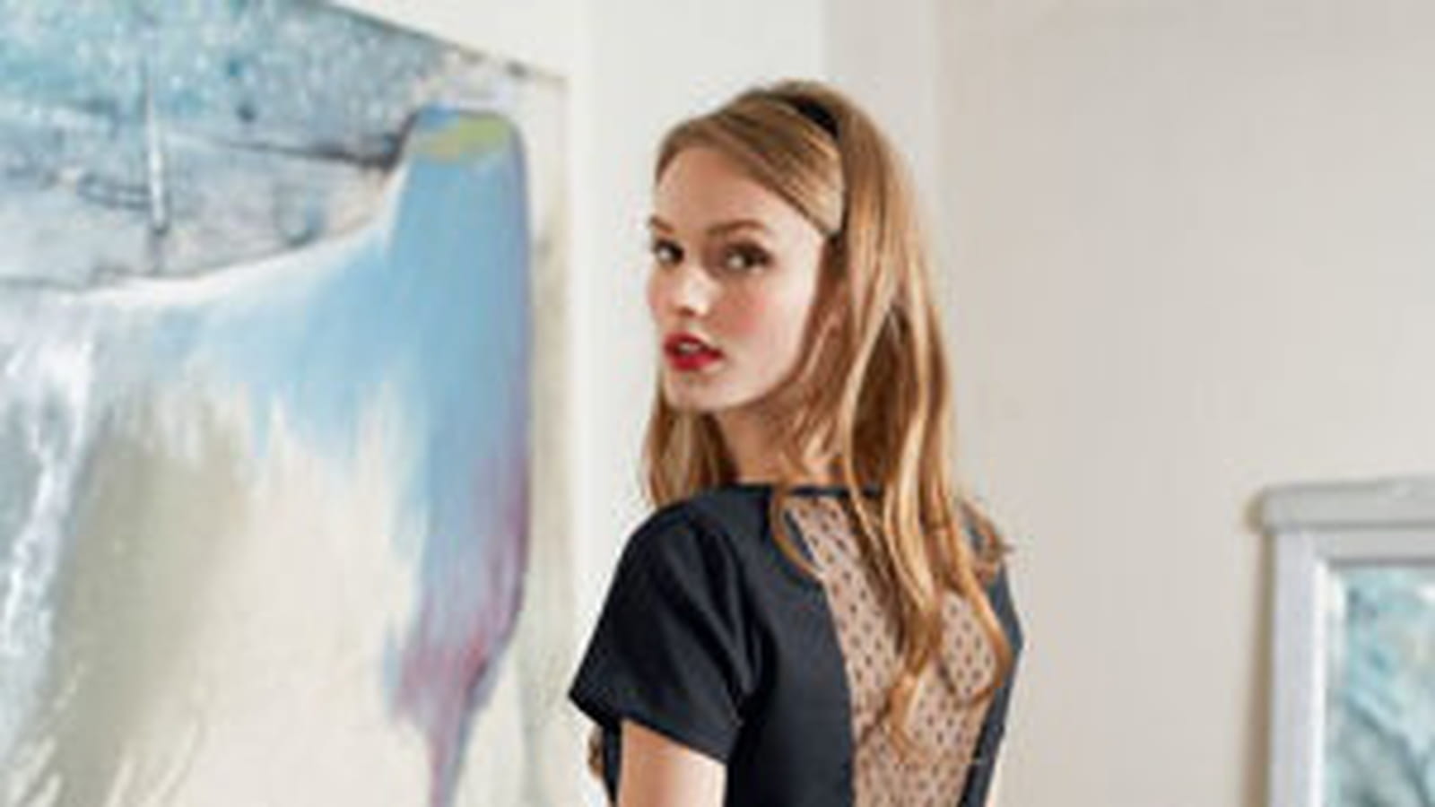 Robe ceinturée noire de La Redoute