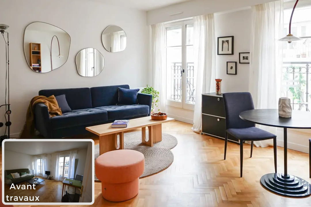 this studio now has a bedroom area away from the living room