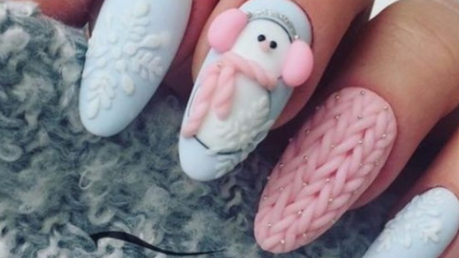 Ongles effet pull tricoté