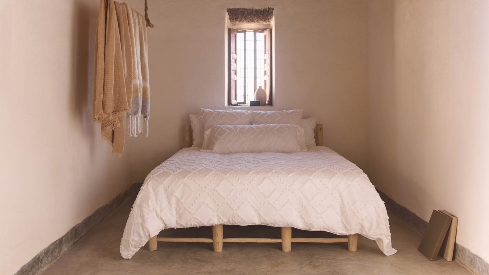 Housse de couette en percale de coton à franges