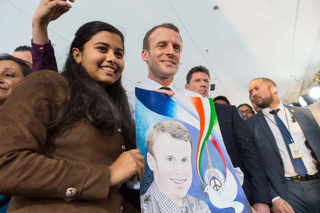 Emmanuel Macron &agrave; la Bikaner House, New Dehli