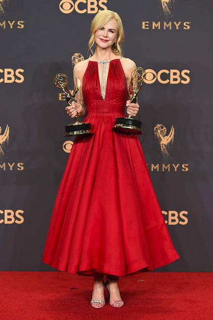 Nicole Kidman en robe évasée rouge