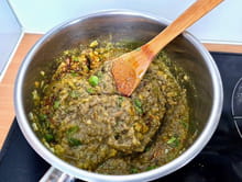 Crème d'aubergine iranienne à la menthe ("kashke bademjan") : Etape 3