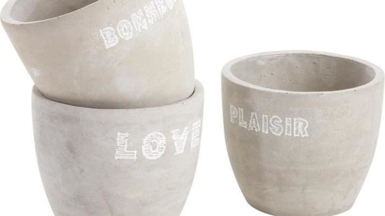 Cache-pots en ciment